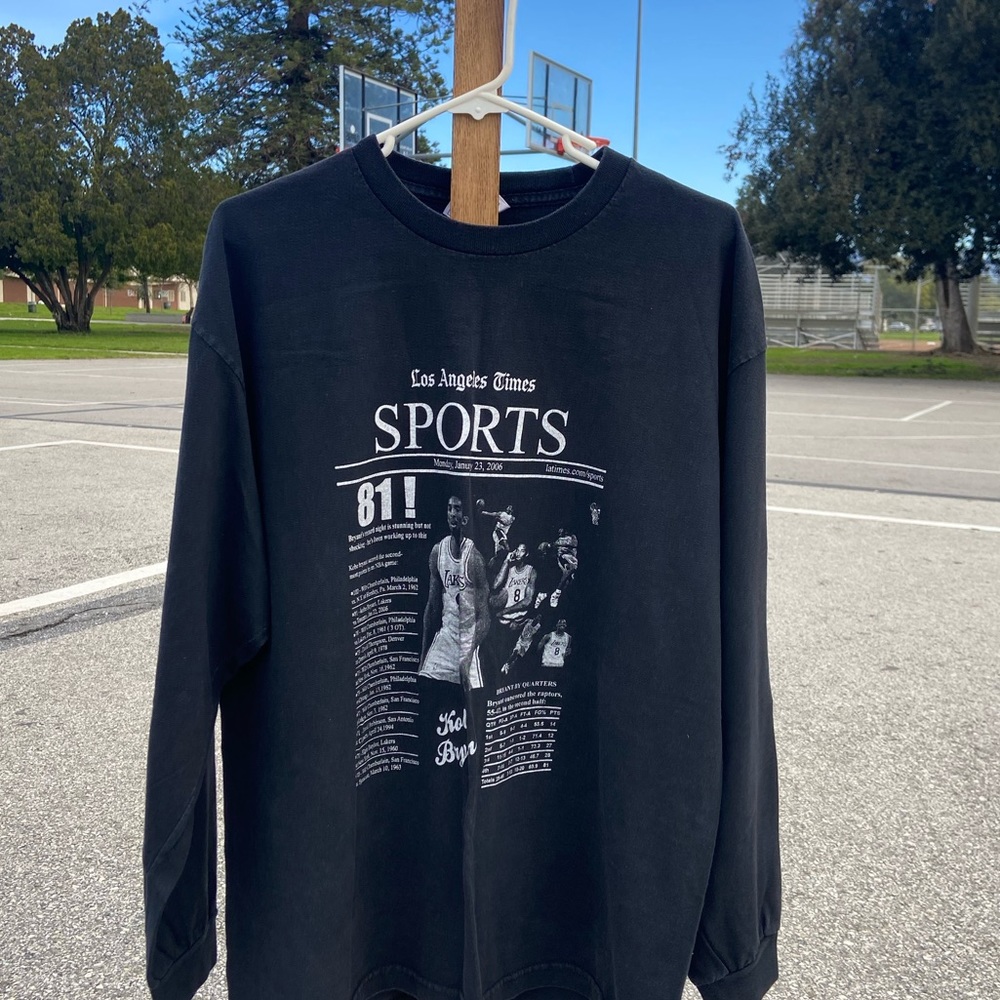 Kobe LA Times black long sleeve shirt